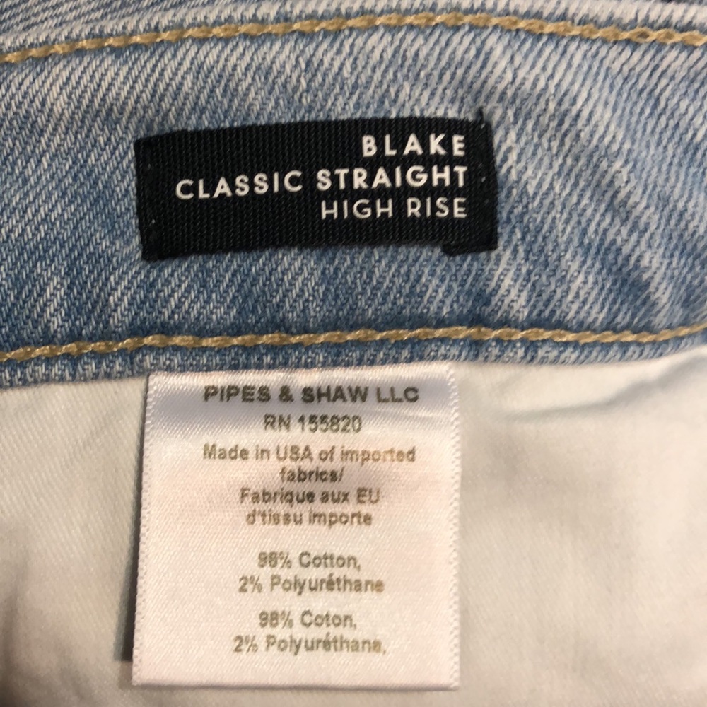 Veronica Beard Blake Classic Straight High Rise Glacier Blue Wash Jeans - Picture 13 of 15